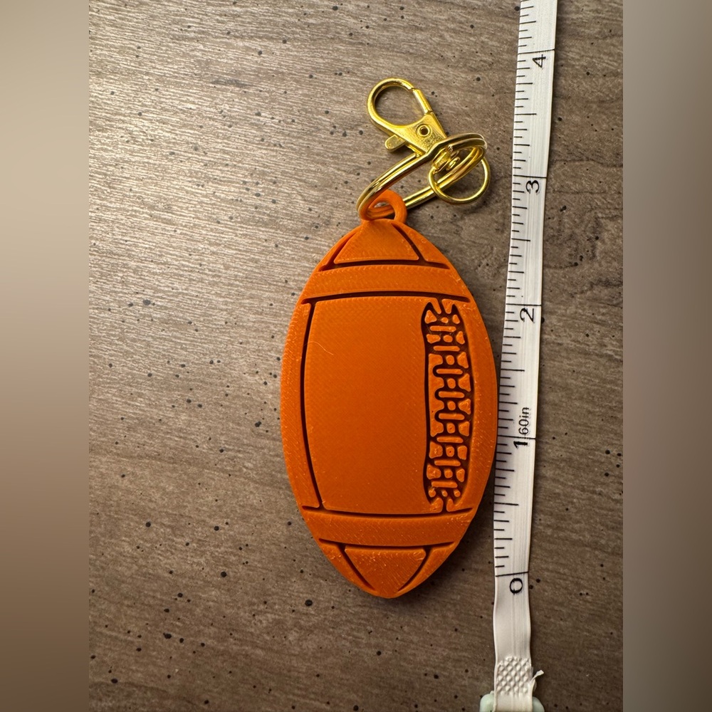 Orange Football Keychain - Picture 3 of 3